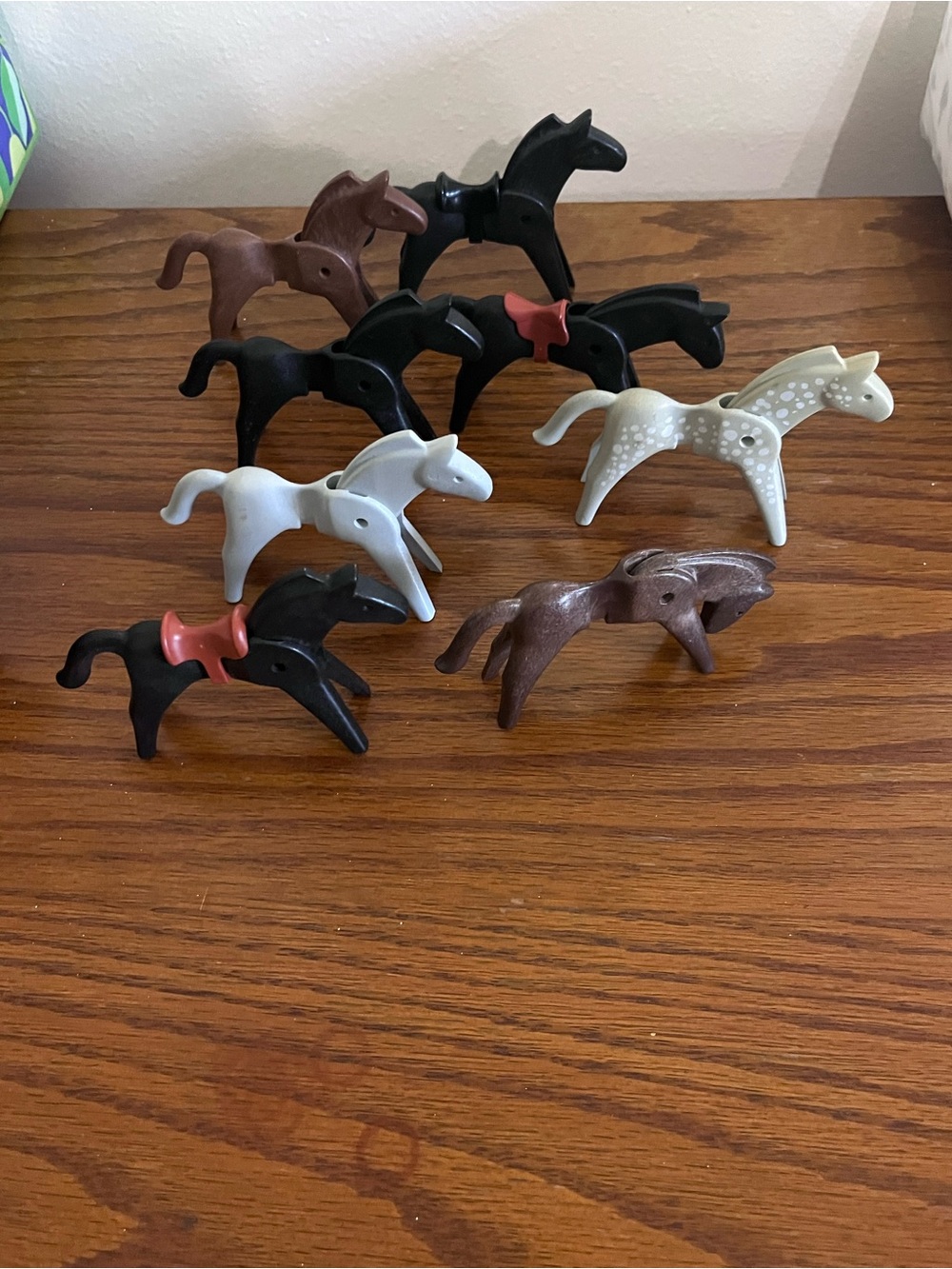 Vintage Playmobil Horse Figurine Set - Assorted Brown, Black, White, Cream